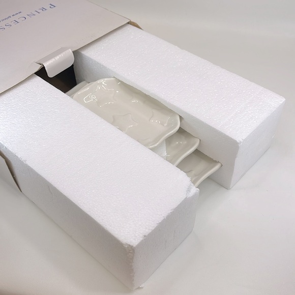 Princess House Meridian White Star Ceramic Plate Set 3 Pieces 2352B - Picture 2 of 3